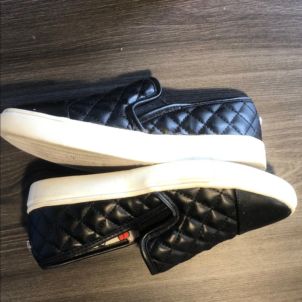 Black Quilted Slip-On Sneakers